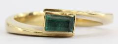 Vintage 18K Gold Colombian Emerald 1/4 Carat Ring