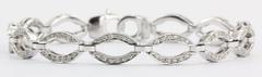 Vintage 14K White Gold 
Diamond Oval Link Tennis Bracelet