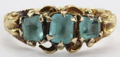 Antique Georgian / Regency 18k Gold Blue Stone Ring