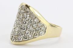 Vintage 14K Modernist 2 CTW Diamond Cluster Ring