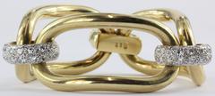 Italian Diamond Gold Large Link Bracelet