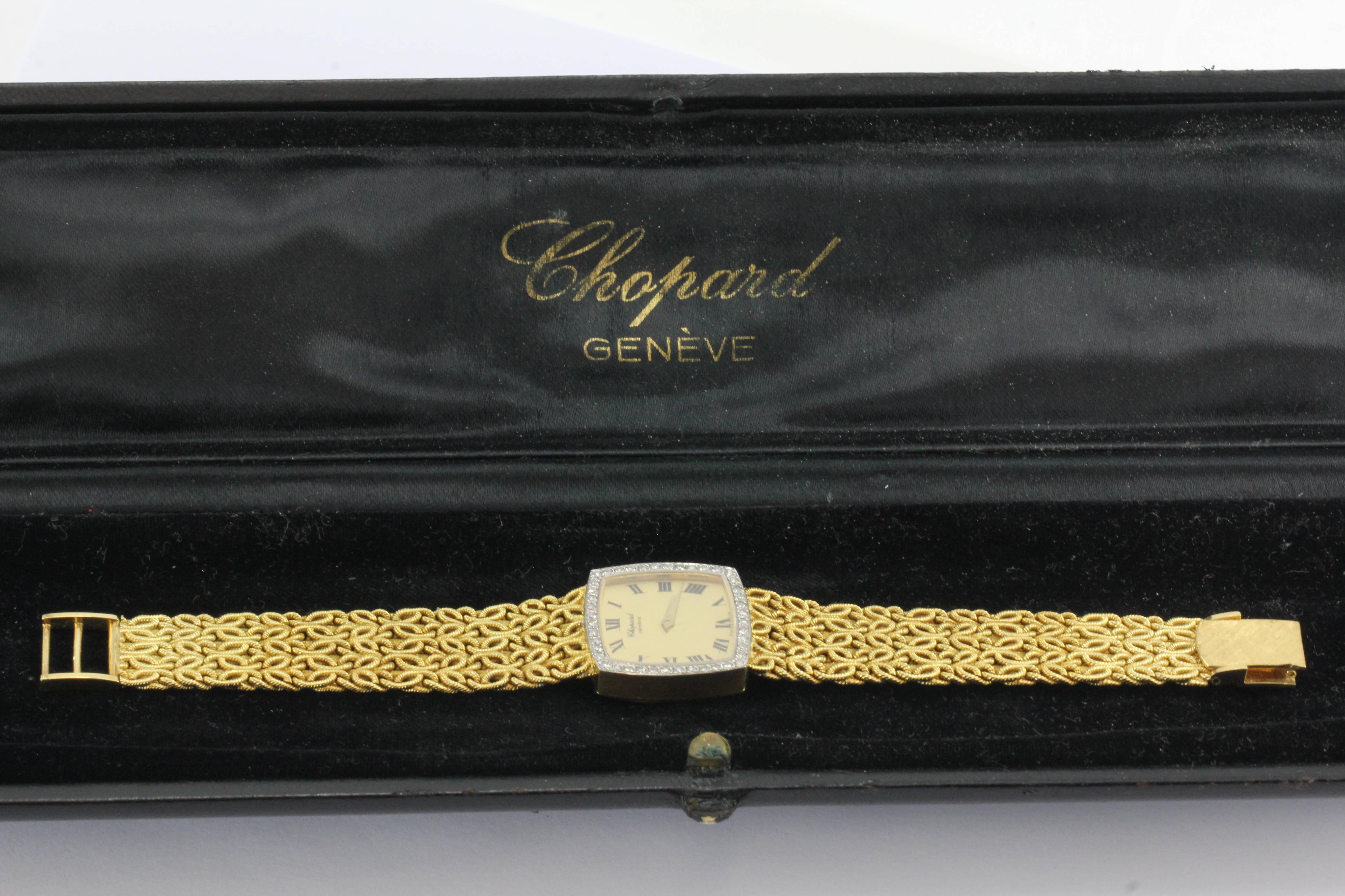 Chopard  Diamond Watch with Byzantine Wheat Chain Bracelet 1
