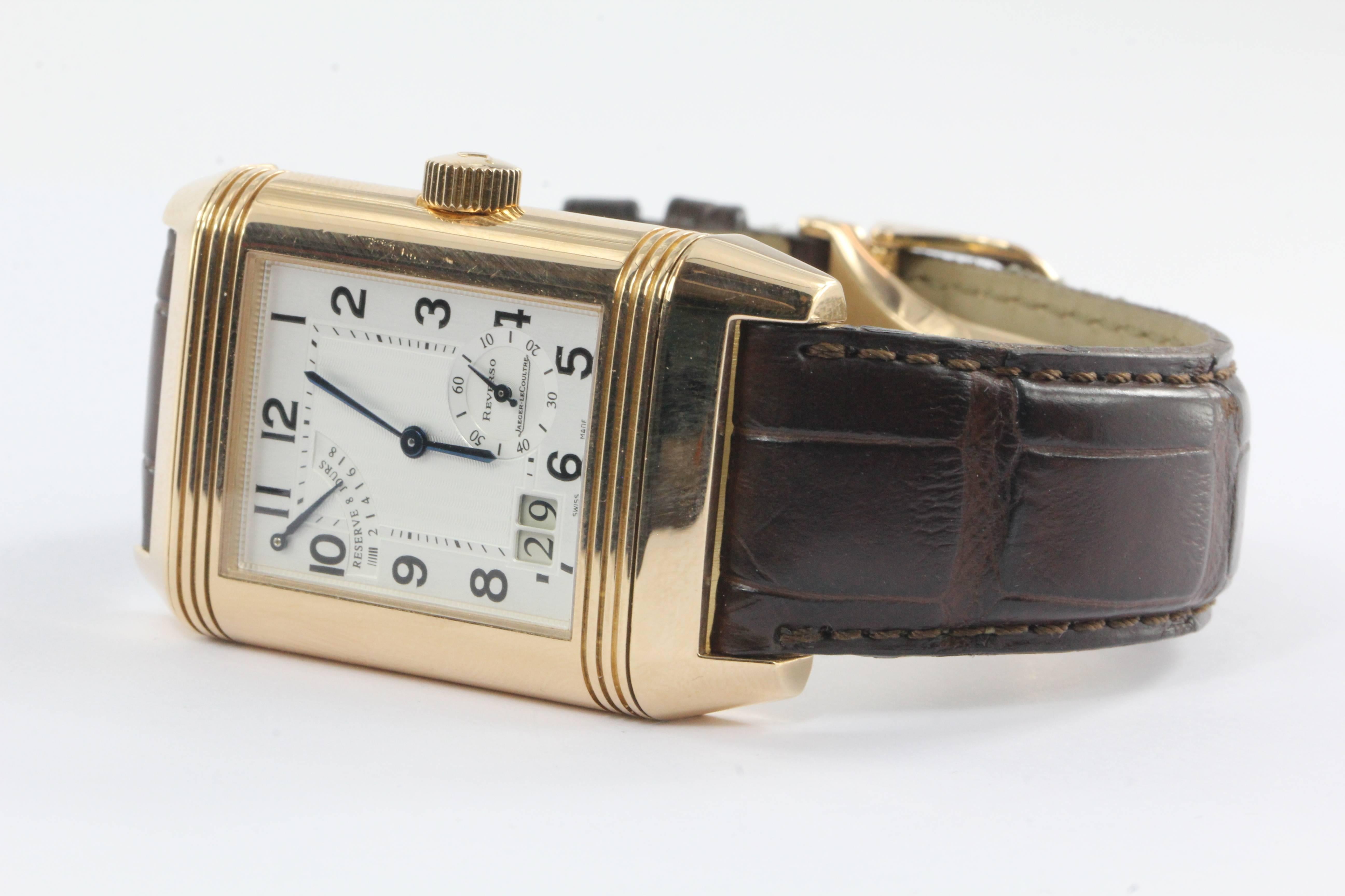 Jaeger LeCoultre Rose Gold Reverso Grande Date Wristwatch Ref Q3002401 2