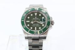 Used Rolex Submariner Green Dial Steel Oyster Perpetual Date Automatic Mens Watch