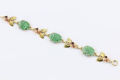 Tiffany & Co. Jade and Ruby Floral Link Bracelet
