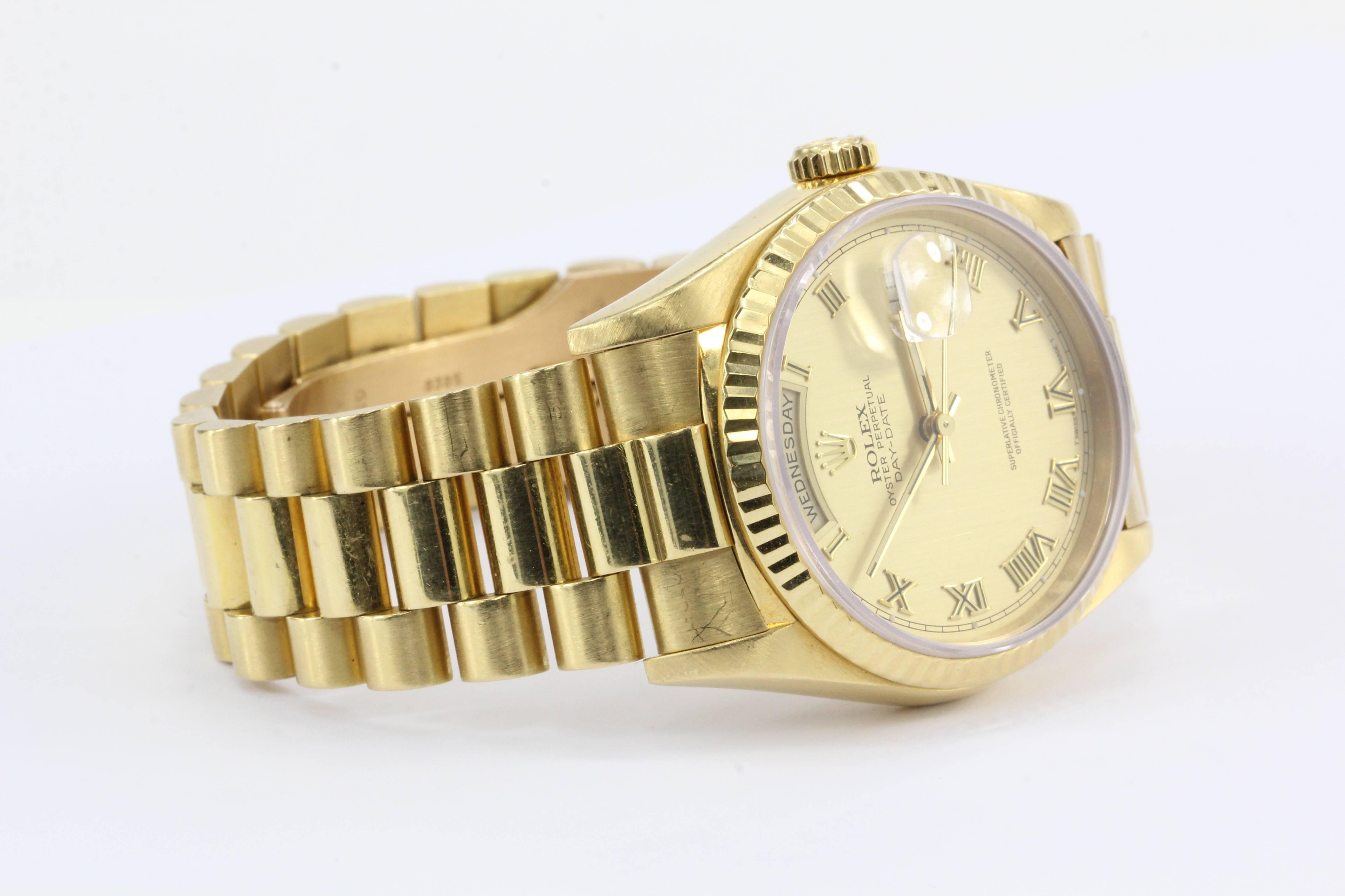 Modern Rolex Yellow Gold Presidential Day Date Double Quick Set Wristwatch Ref 18238