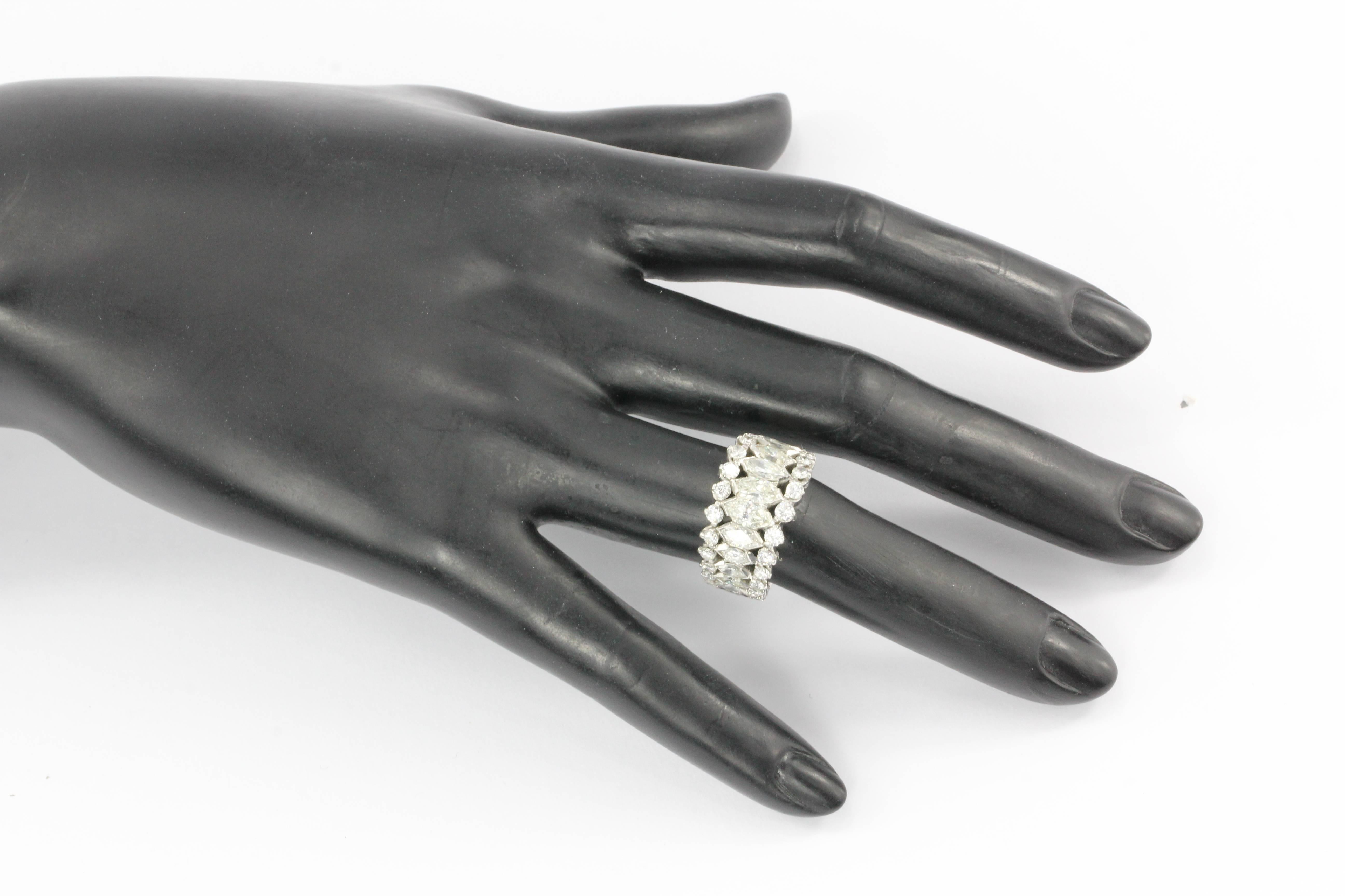 Retro Platinum Diamond Eternity Band, circa 1950s 2