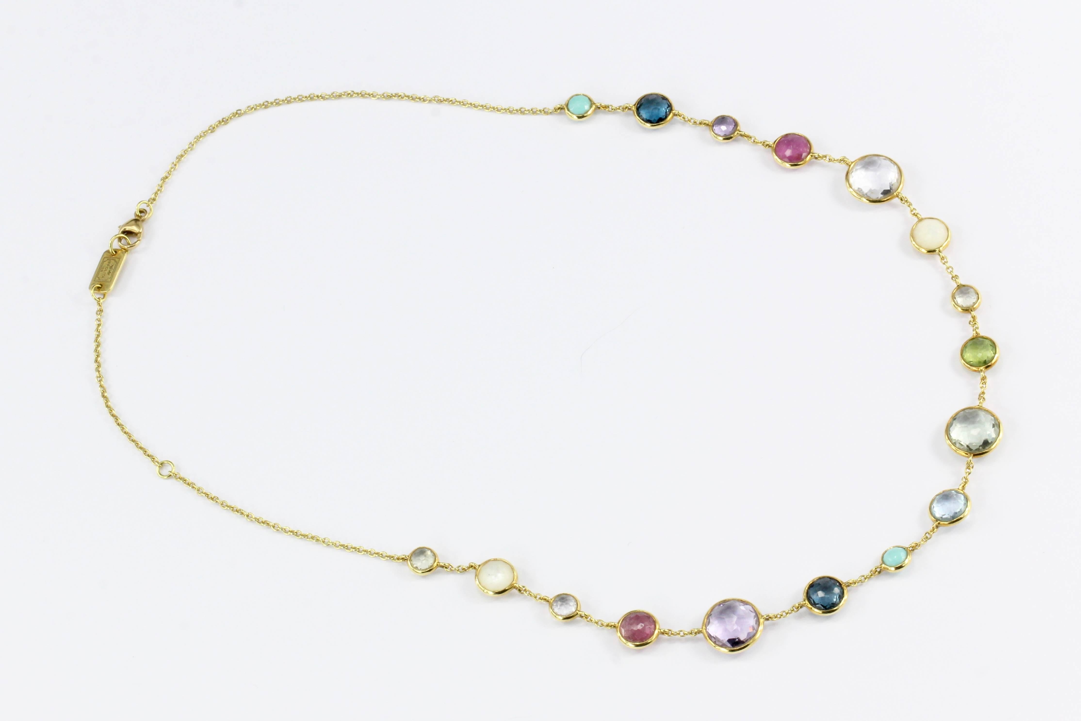 Modern Ippolita Rock Candy Gelato Semi-Precious Multi-Stone Mini Station Necklace