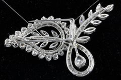 Retro Platinum 8 Carat Diamond Brooch