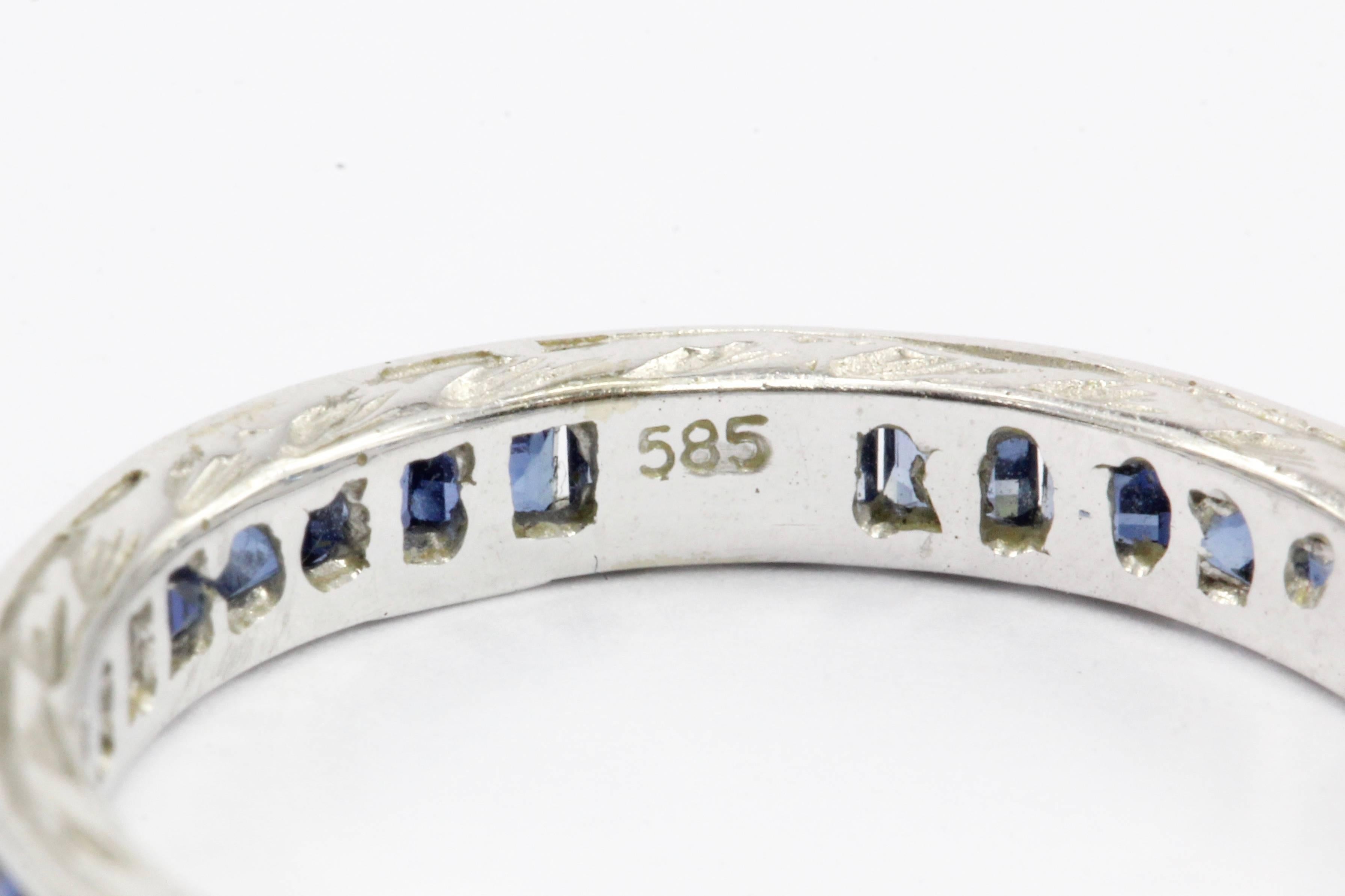 Art Deco Sapphire Eternity Band In Excellent Condition In Cape May, NJ