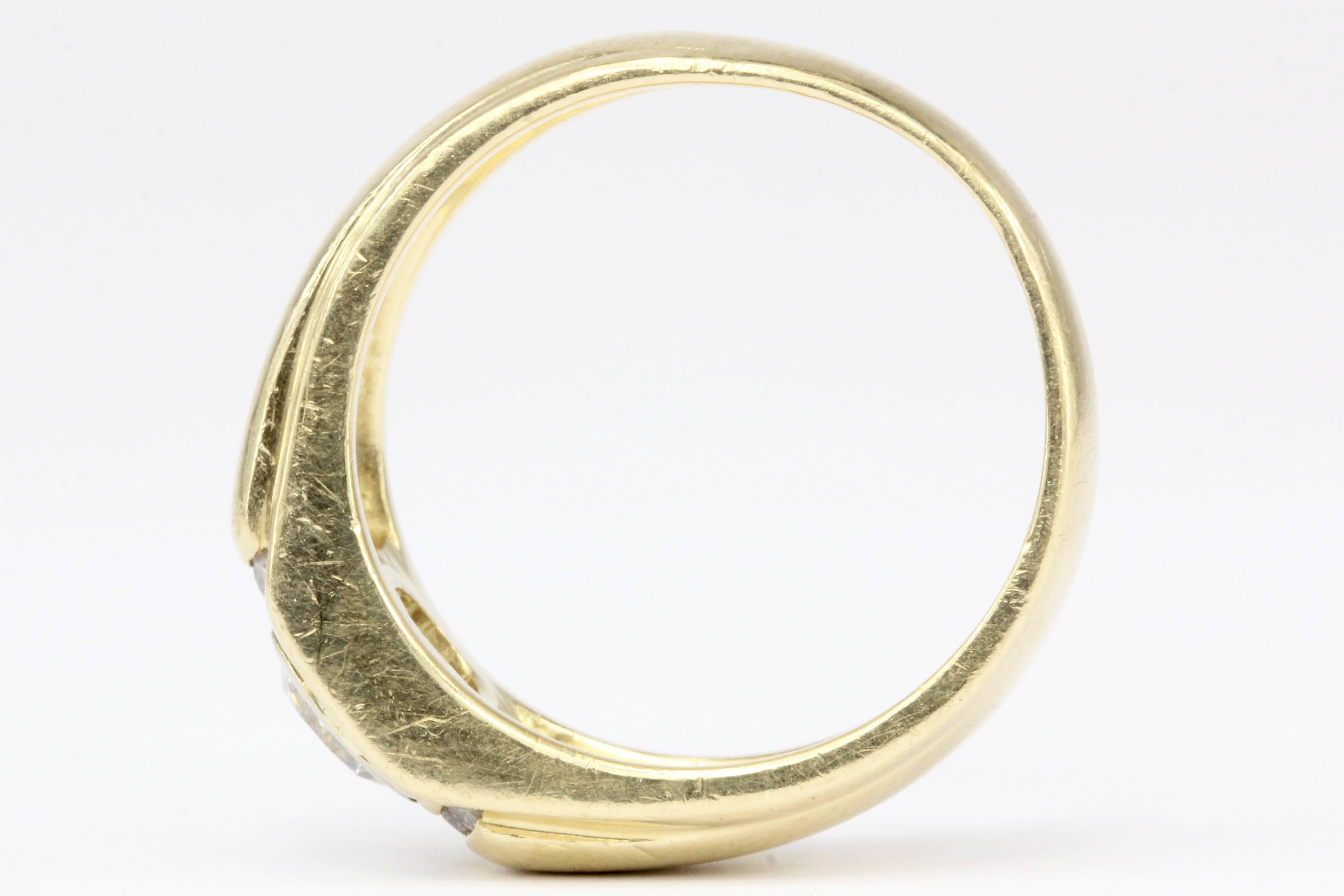 Women's or Men's Yellow Gold .70 Carat Diamond Men's Band Ring