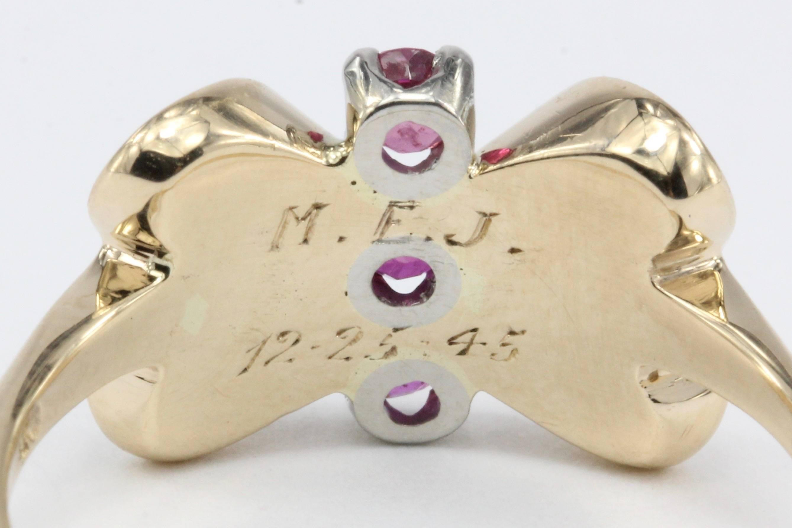 Gold and Palladium Tiffany & Co. Ruby Ring, circa 1945 1