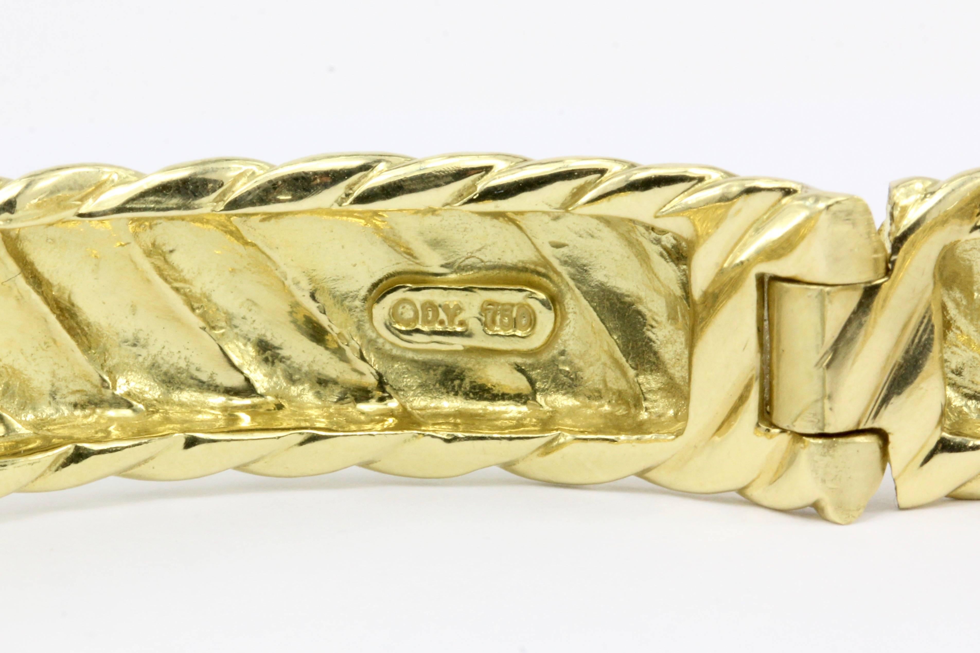 David Yurman 18 Karat Yellow Gold Cable Classic Bangle Bracelet 3