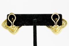 David Yurman 18 Karat Yellow Gold and Diamond Quatrefoil Earrings
