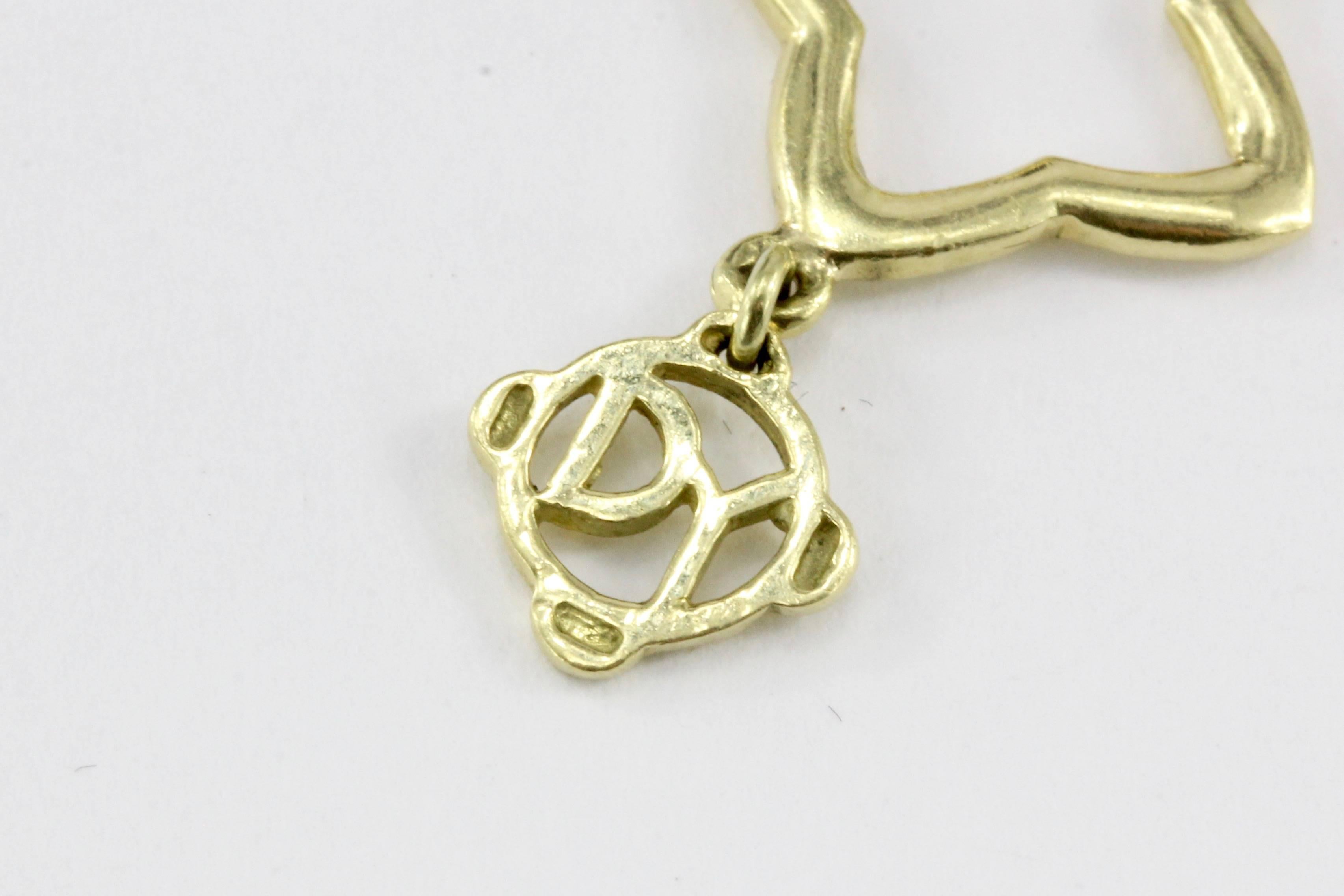 David Yurman 18 Karat Satin Finish Yellow Gold and Diamond Lariat Necklace In Excellent Condition In Cape May, NJ