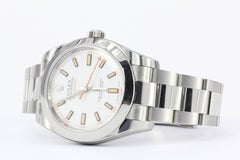Rolex Stainless Steel Milgauss White Luminescent Dial wristwatch Ref 116400