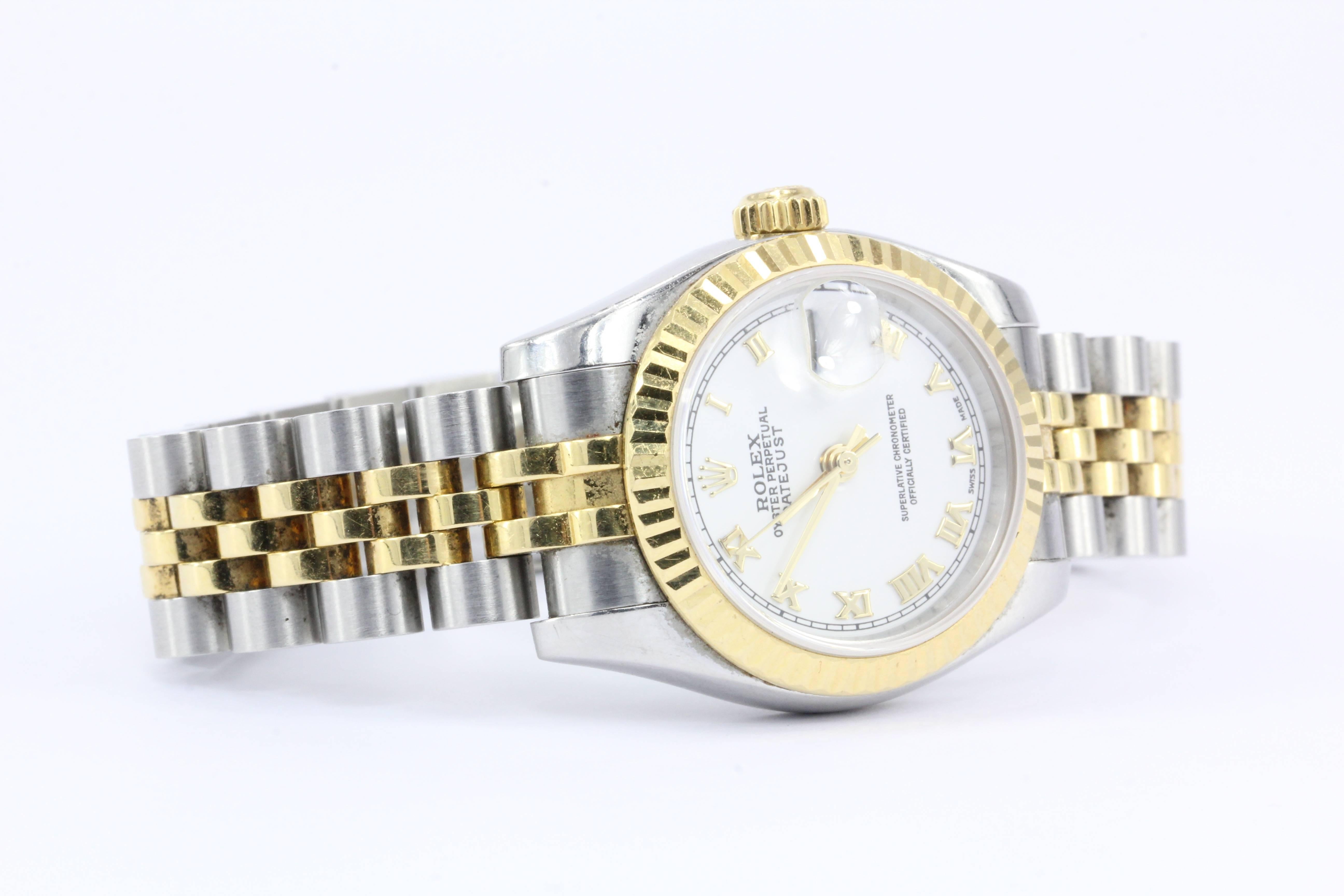 Rolex Ladies Yellow Gold Stainless Steel Wristwatch Ref 179173  In Excellent Condition In Cape May, NJ