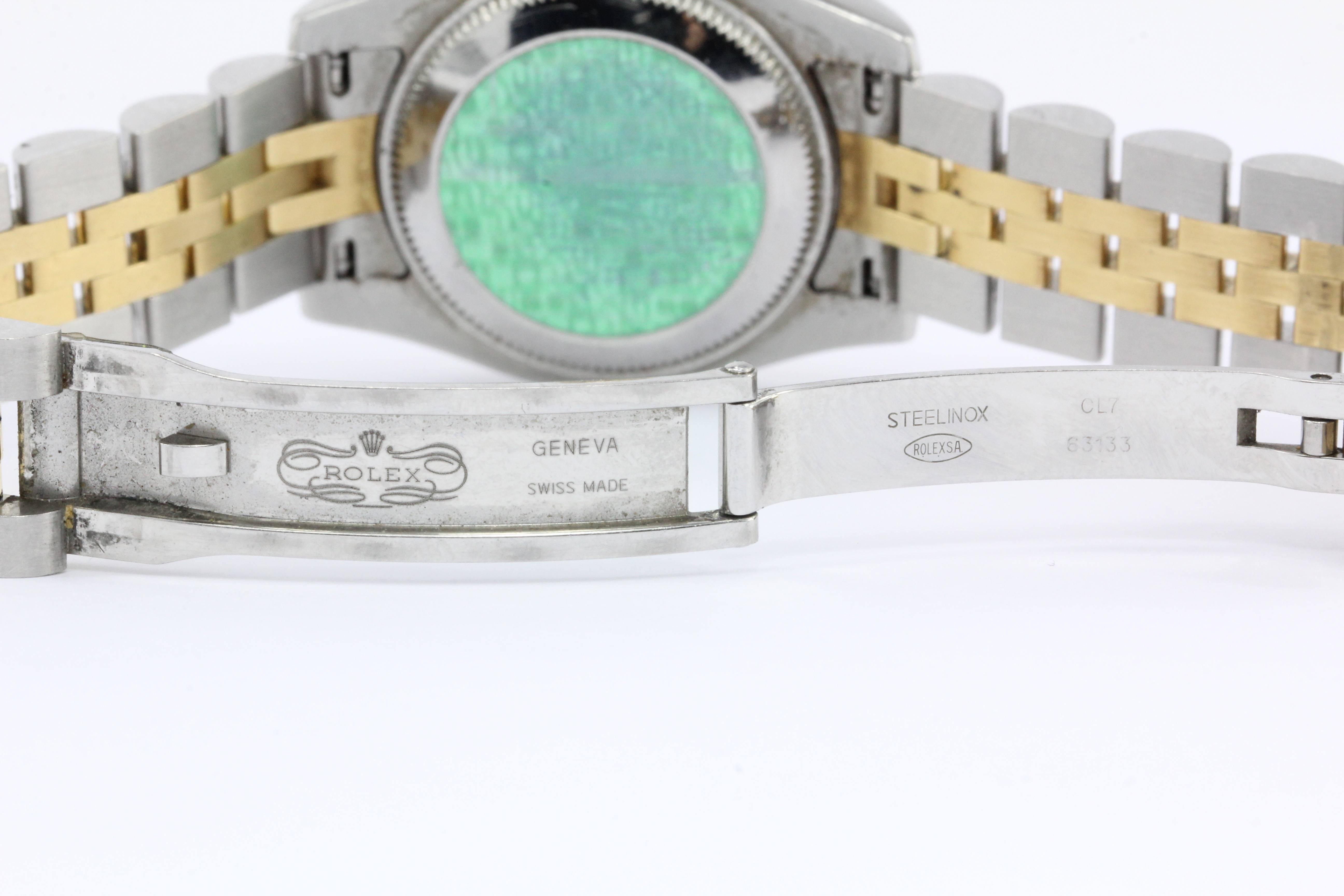 Rolex Ladies Yellow Gold Stainless Steel Wristwatch Ref 179173  4