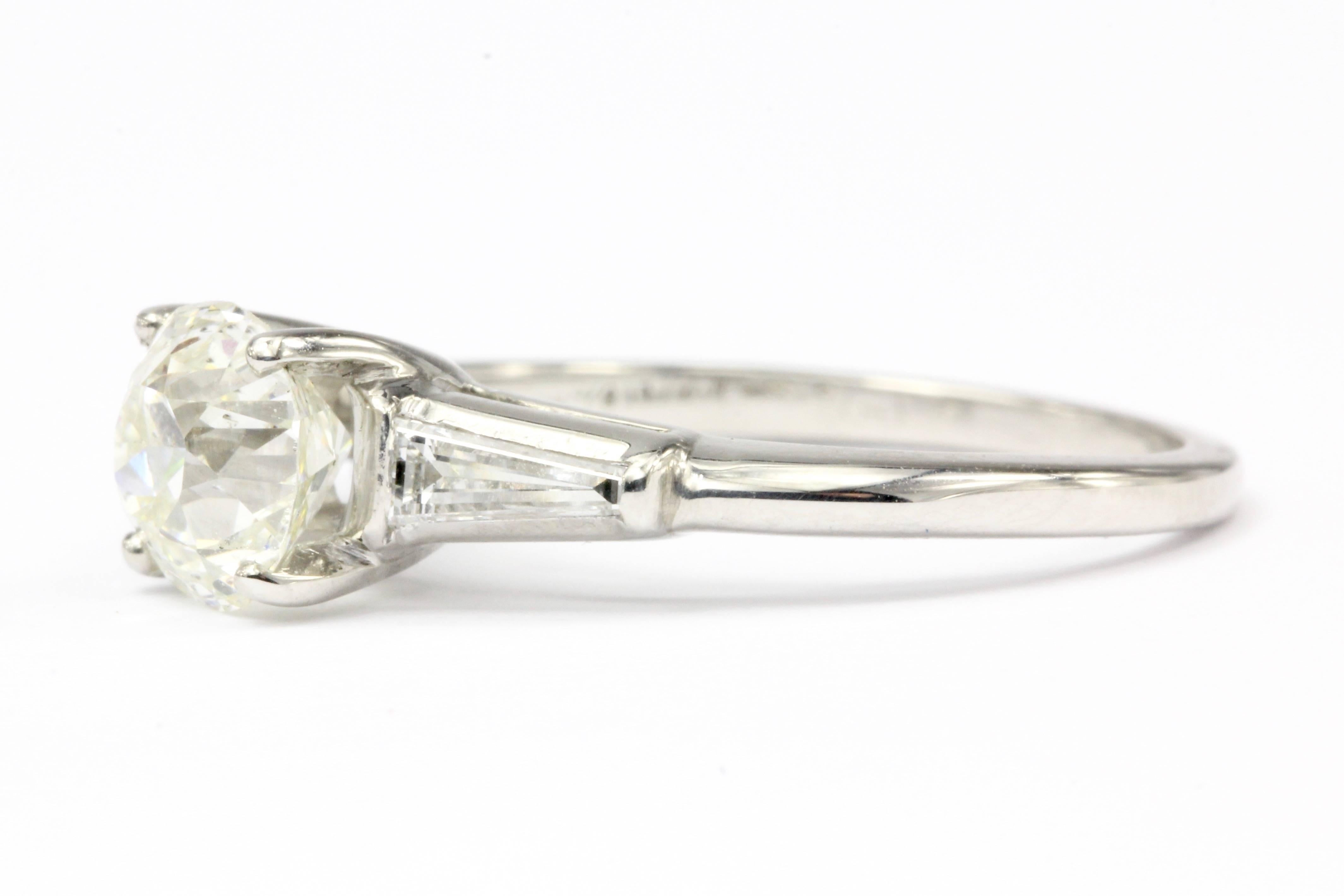 Old European Cut Art Deco Platinum Old European Diamond Somers Ernst Alfran Co Engagement Ring