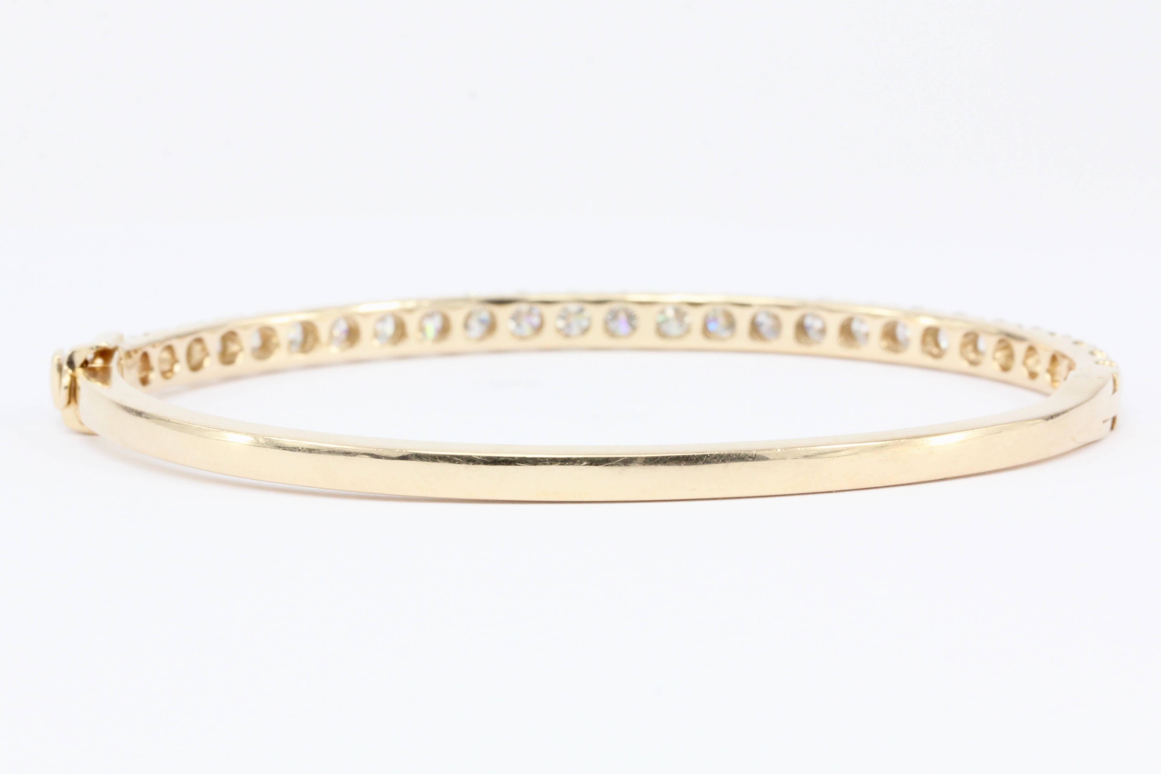 Women's Rose Gold 3.12 Carat Diamond Bangle Bracelet