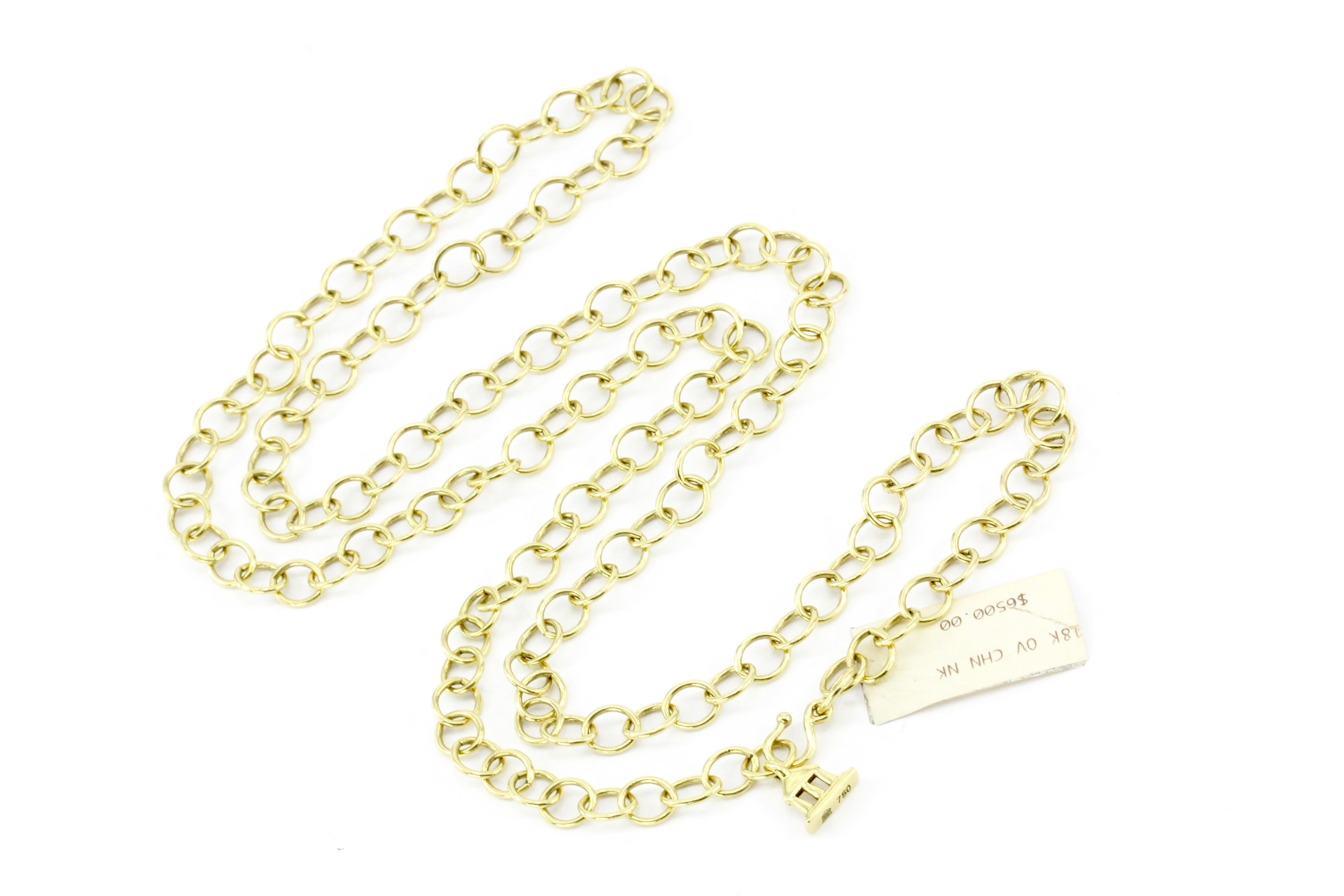 Temple St. Clair 18 Karat Yellow Gold Classic Round Chain with Tags In New Condition In Cape May, NJ