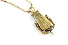 Austrian Carl Bacher Egyptian Revival Enamel Lapis Diamond Gold Necklace