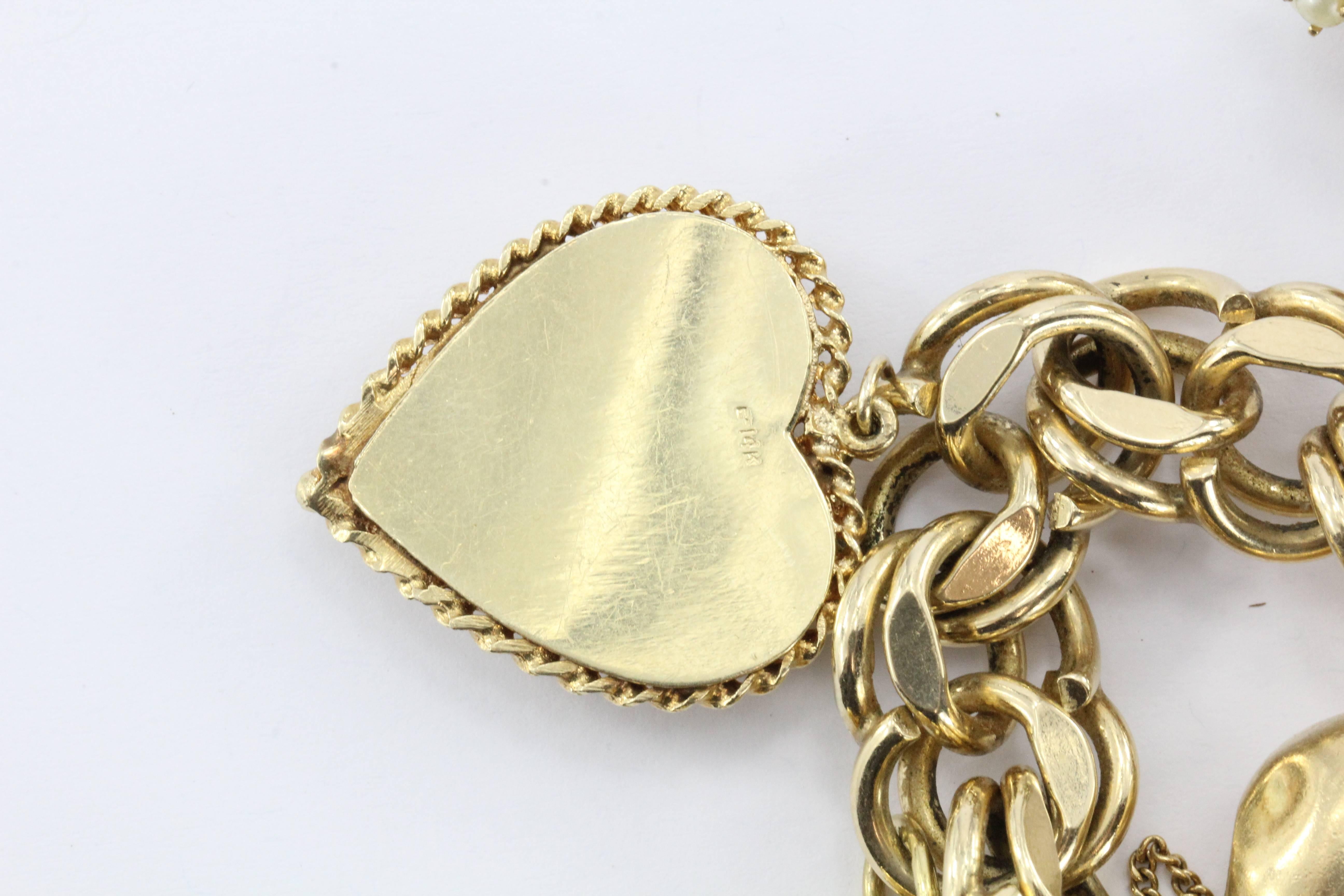 Wonderful 8 Charms Eiffel Tower Champagne Bucket Gold Charm Bracelet 1
