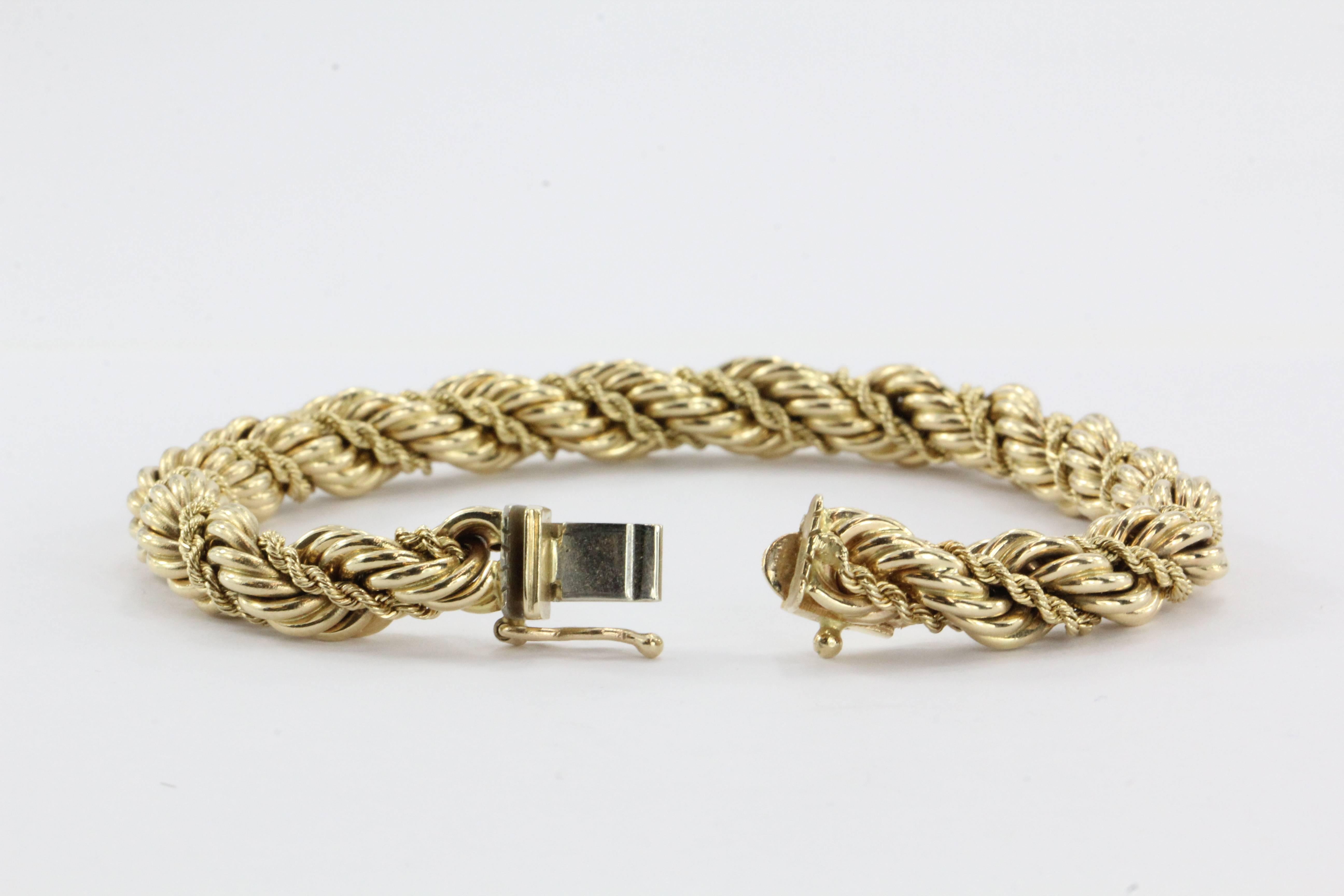 Women's or Men's Tiffany & Co. Gold Thick Rope Bracelet 
