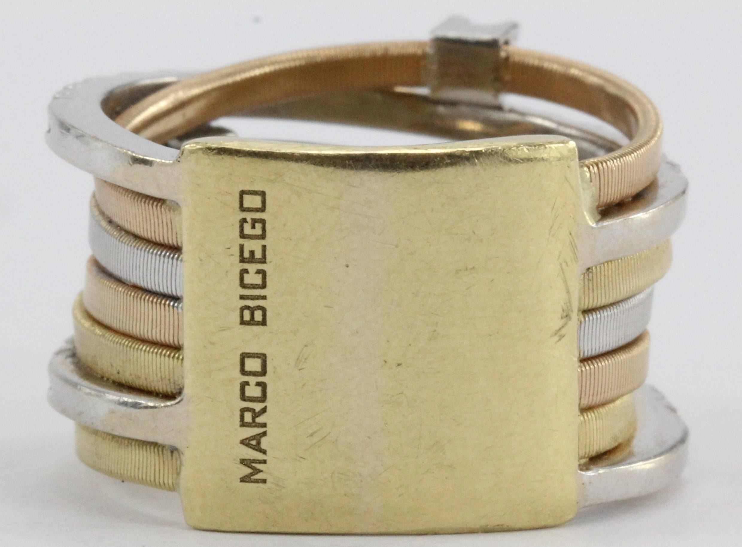 Women's Marco Bicego Diamond Three Color Gold Seven Strand Ring