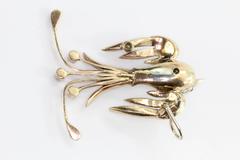 Antique Art Deco Sterling Silver Pearl & Ruby Large Swallow Pendant