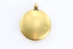 Antique Victorian Old Mine Cut Diamond Burnished Satin Gold Round Locket Pendant