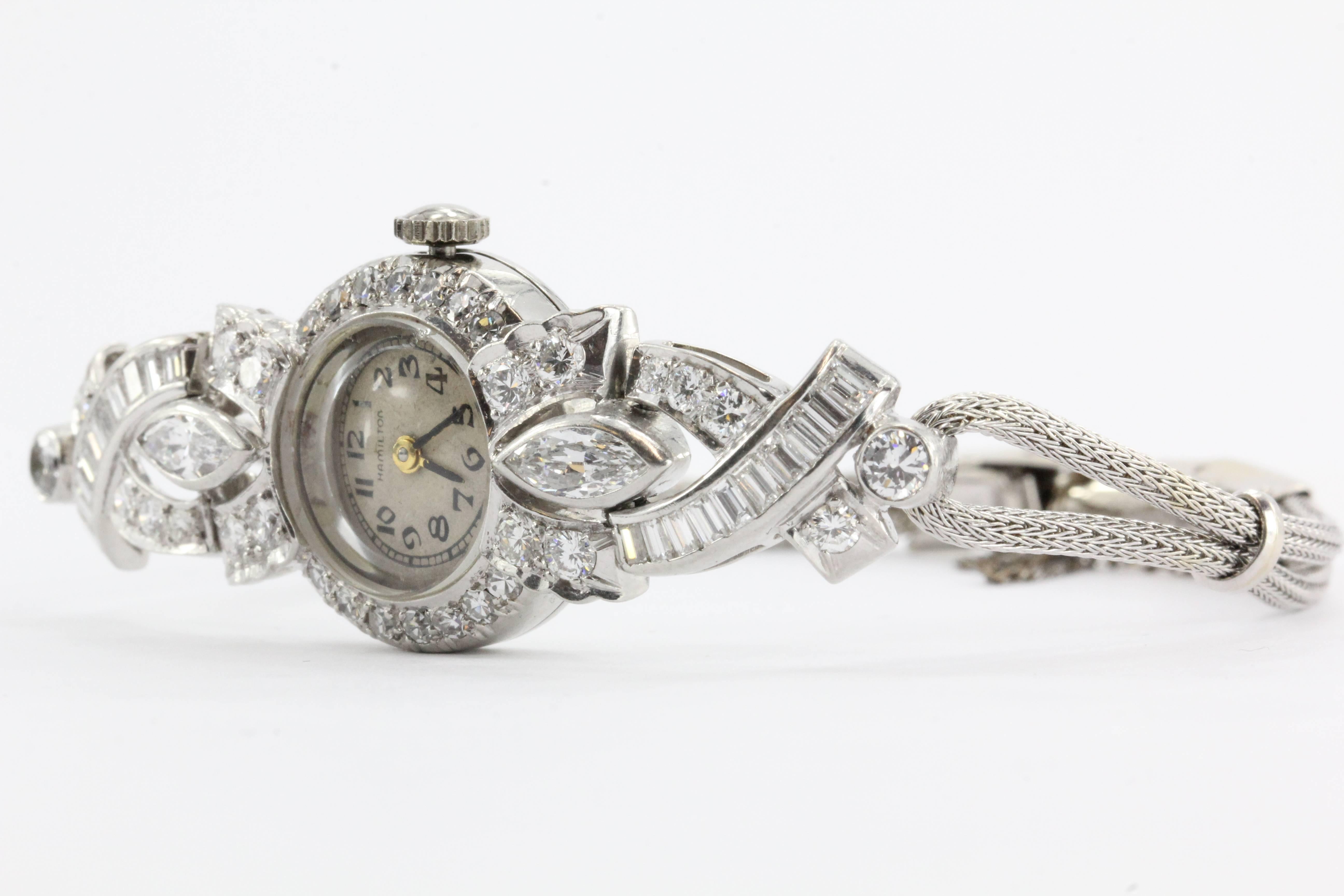 An incredible rare Art Deco Diamond Luxury Watch. The watch is in excellent estate condition, it runs well and is ready to wear. The battery has been very recently replaced. As an antique however it should be tuned by a professional jeweler for