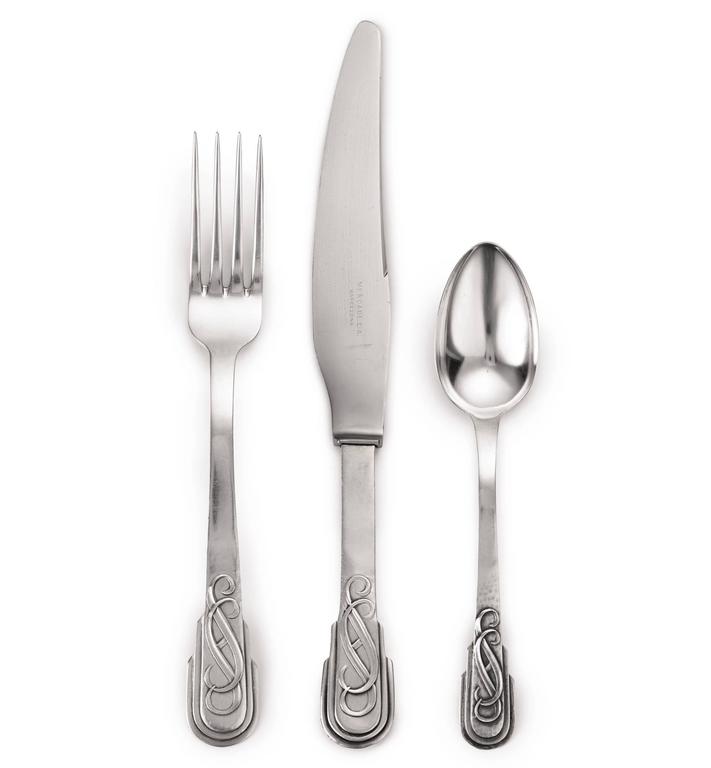 A Spanish silver Art Deco flatware service, Jaume Mercade, Barcelona