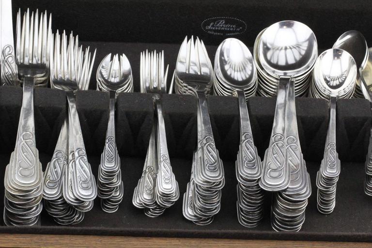 A Spanish silver Art Deco flatware service, Jaume Mercade, Barcelona