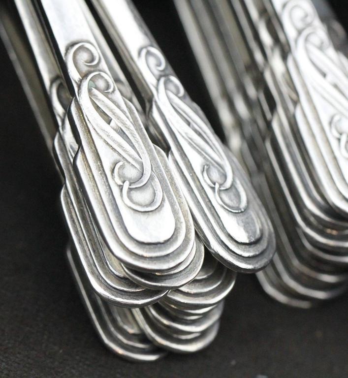 A Spanish silver Art Deco flatware service, Jaume Mercade, Barcelona