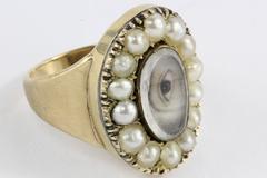 1870s Miniature of Male Lover's Eye Gold Ring