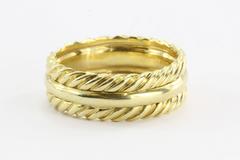 Men's David Yurman Gold Wide Set Cable Band Ring