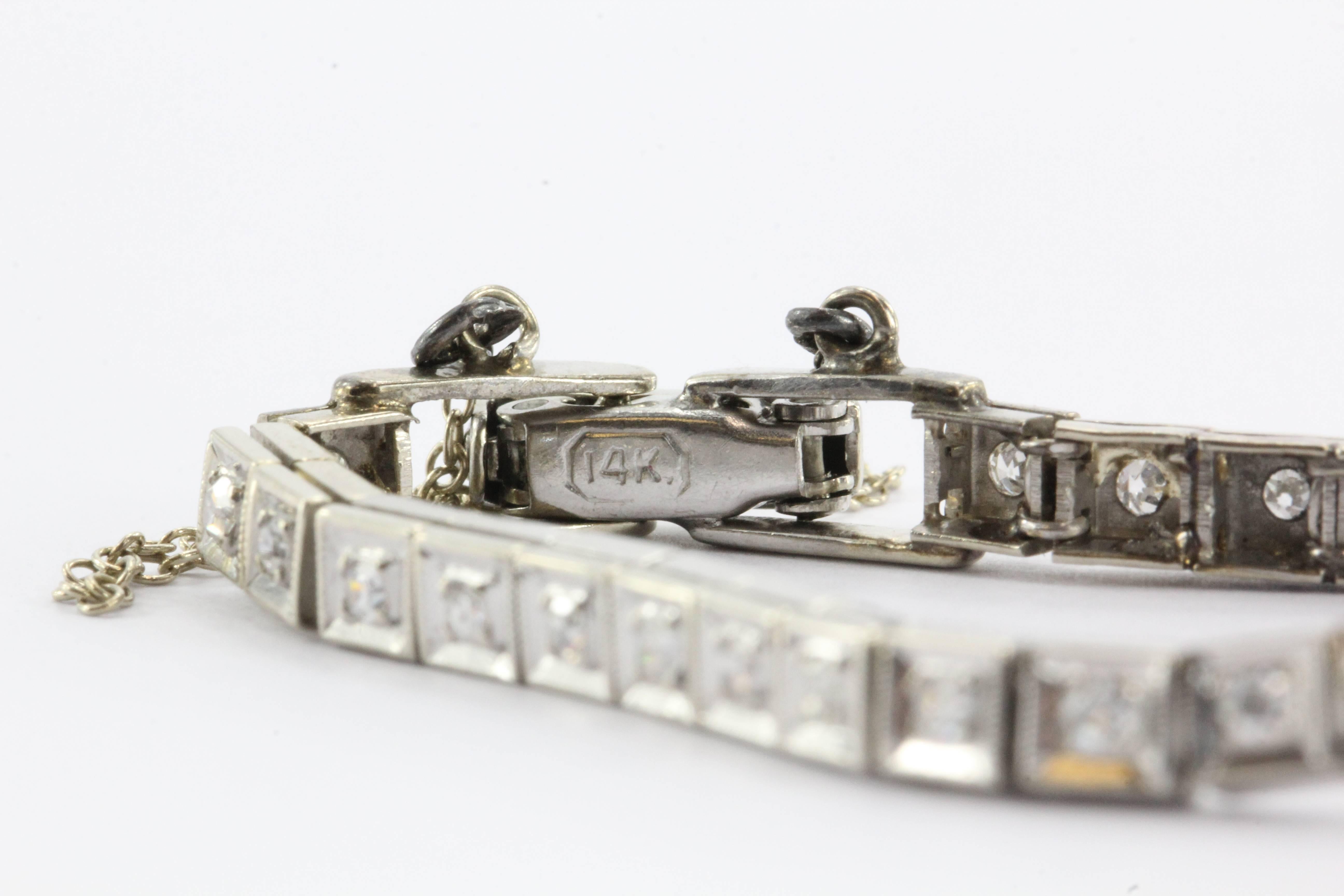 Antique 14K White Gold & Diamond 17 Jewel Hamilton Watch In Good Condition In Cape May, NJ