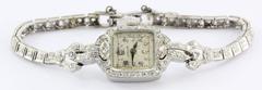 Vintage 14K White Gold & Diamond 17 Jewel Hamilton Watch
