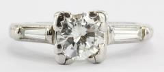 Art Deco Platinum 1.05 TCW Diamond Engagement Ring