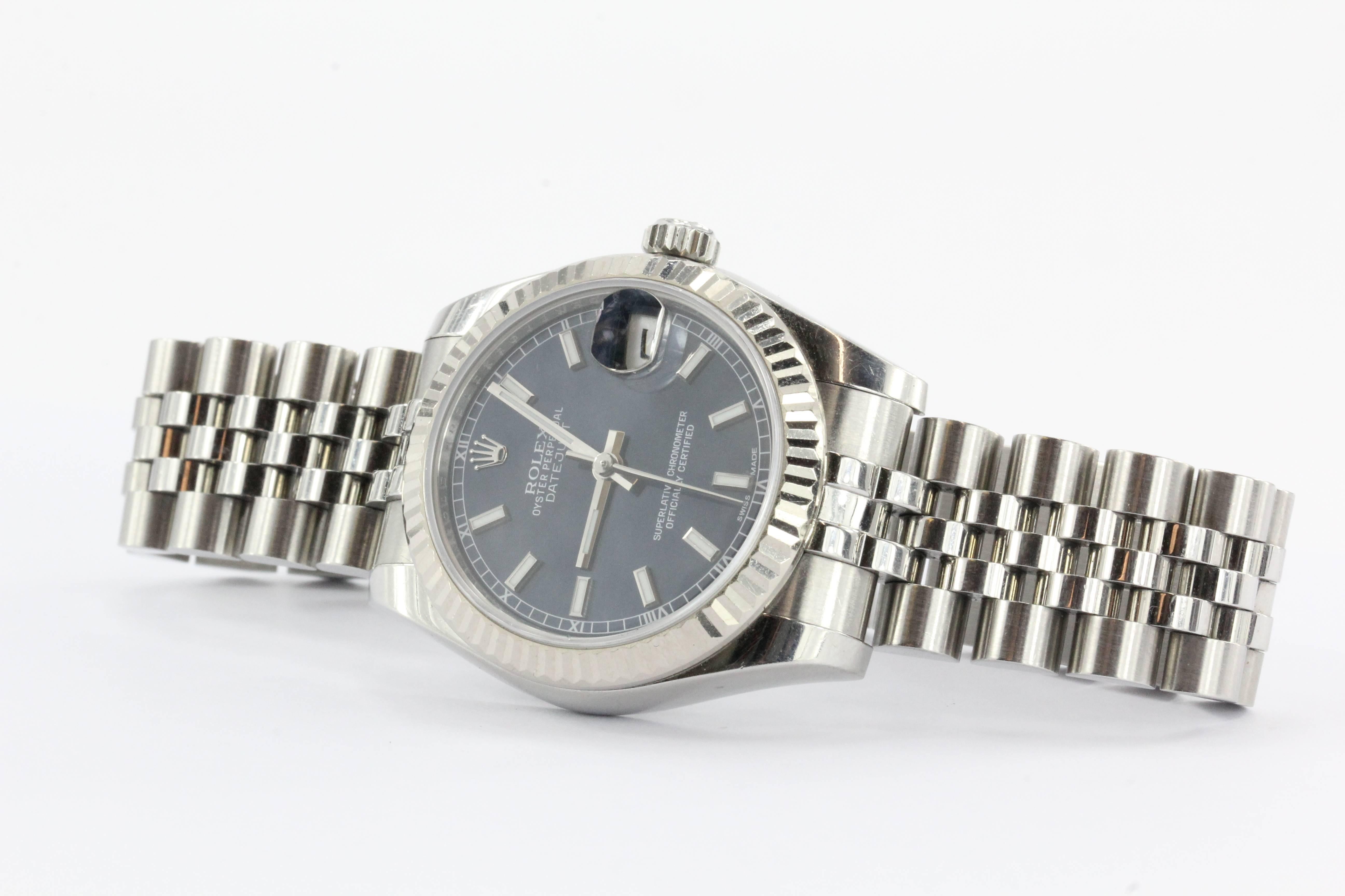 Rolex Stainless Steel & 18k Gold 31MM Unisex DateJust 178274 In New Condition In Cape May, NJ