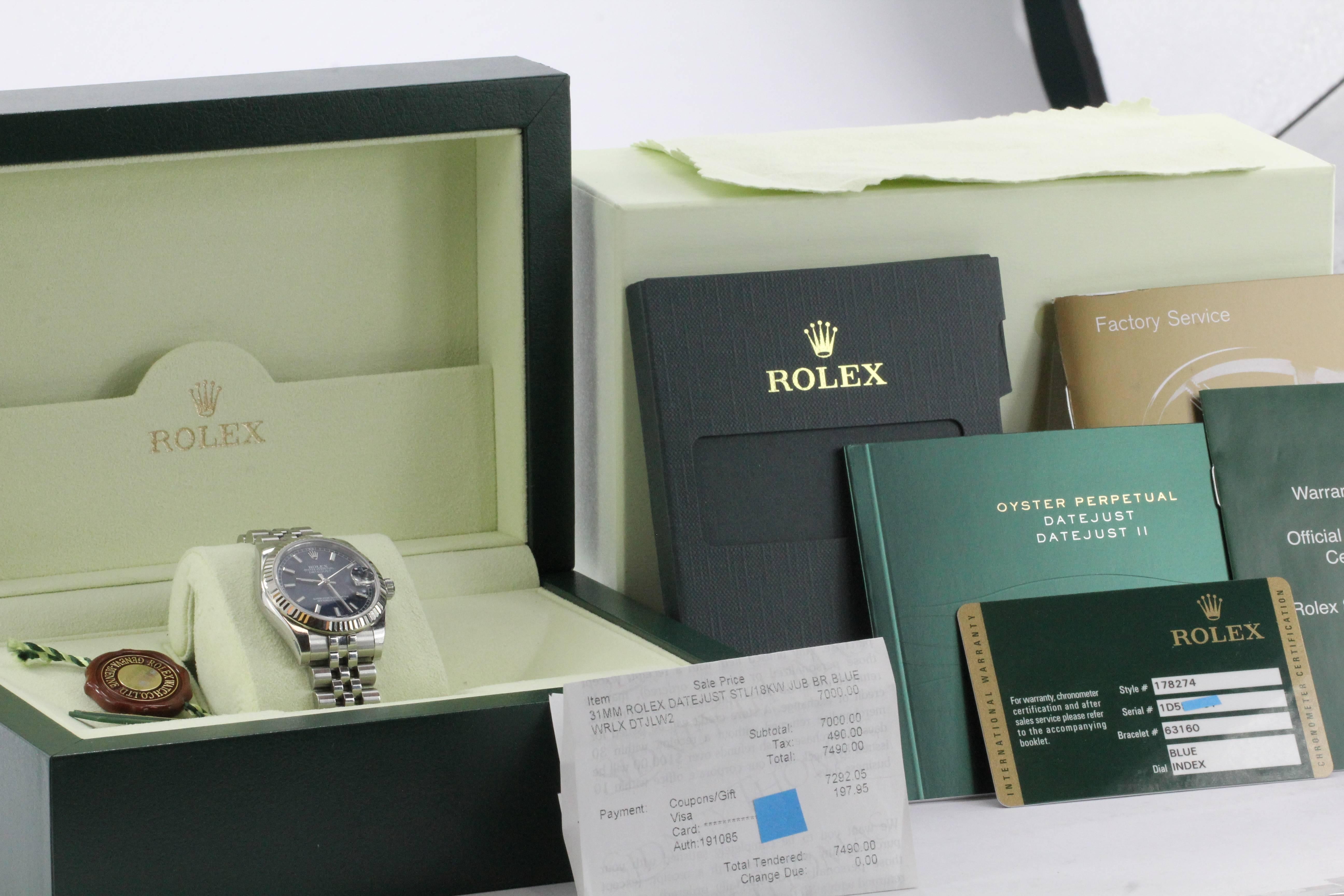 Rolex Stainless Steel & 18k Gold 31MM Unisex DateJust 178274 4