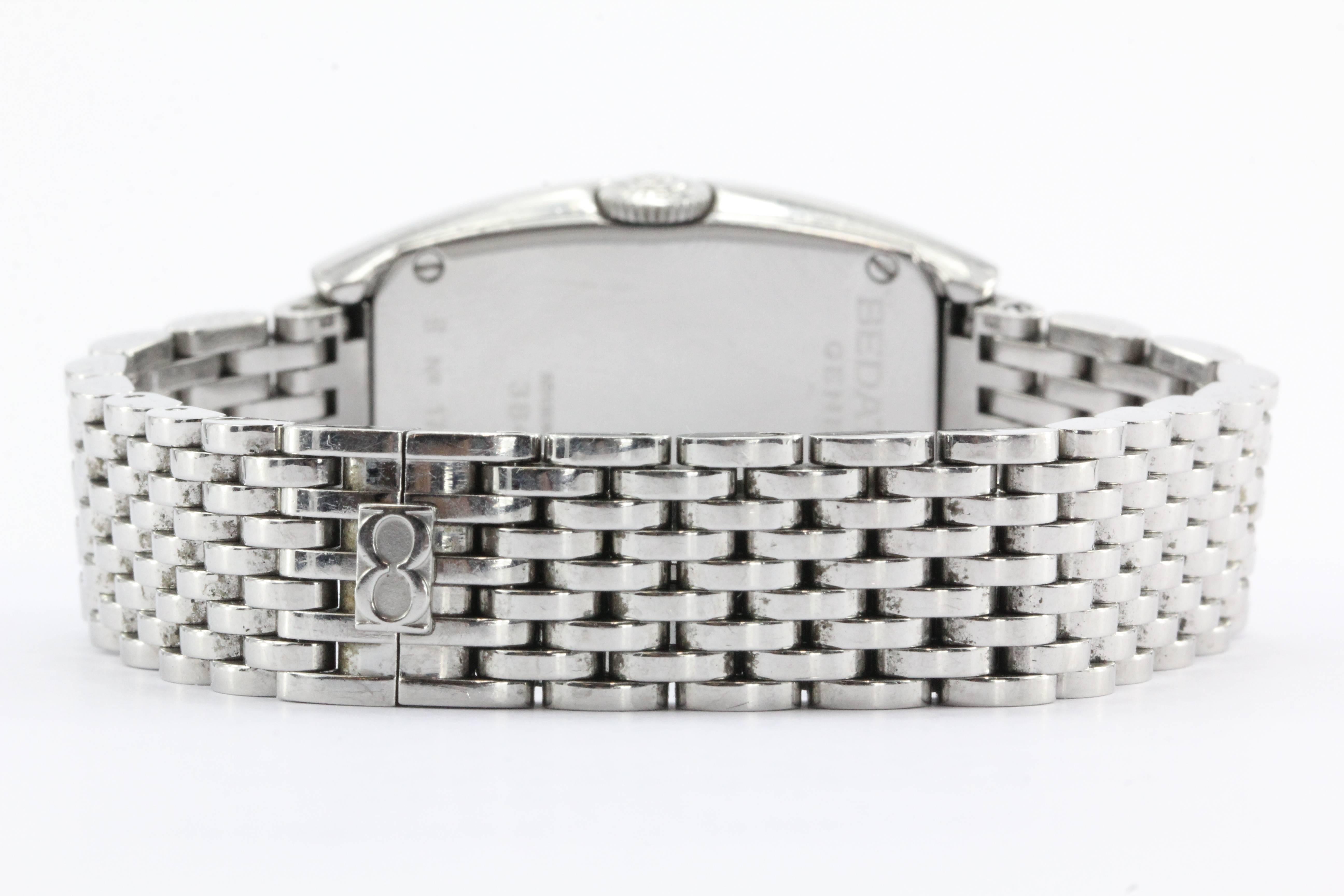 Women's Bedat Ladies Stainless Steel Diamond Bezel No 3 Wristwatch