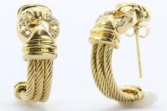 Charriol Diamond Gold Earrings