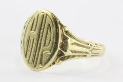 Antique 14K Gold Ostby & Barton Gothic Signet Ring HP