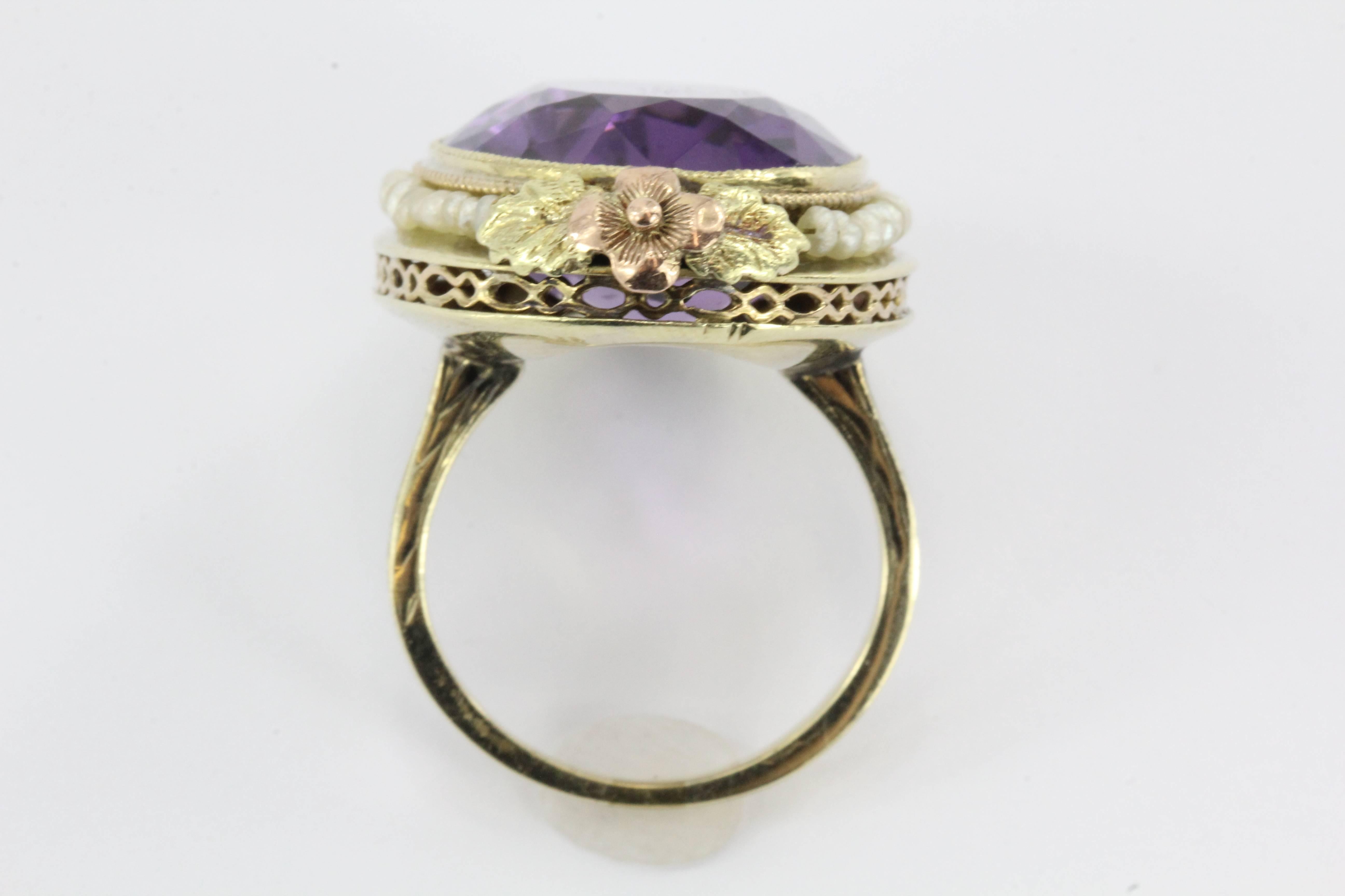 art deco amethyst ring