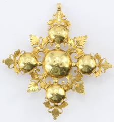 18th Century Spanish Rose Cut Oil Vinegar Diamonds Gold Foiled Cordoba Cross