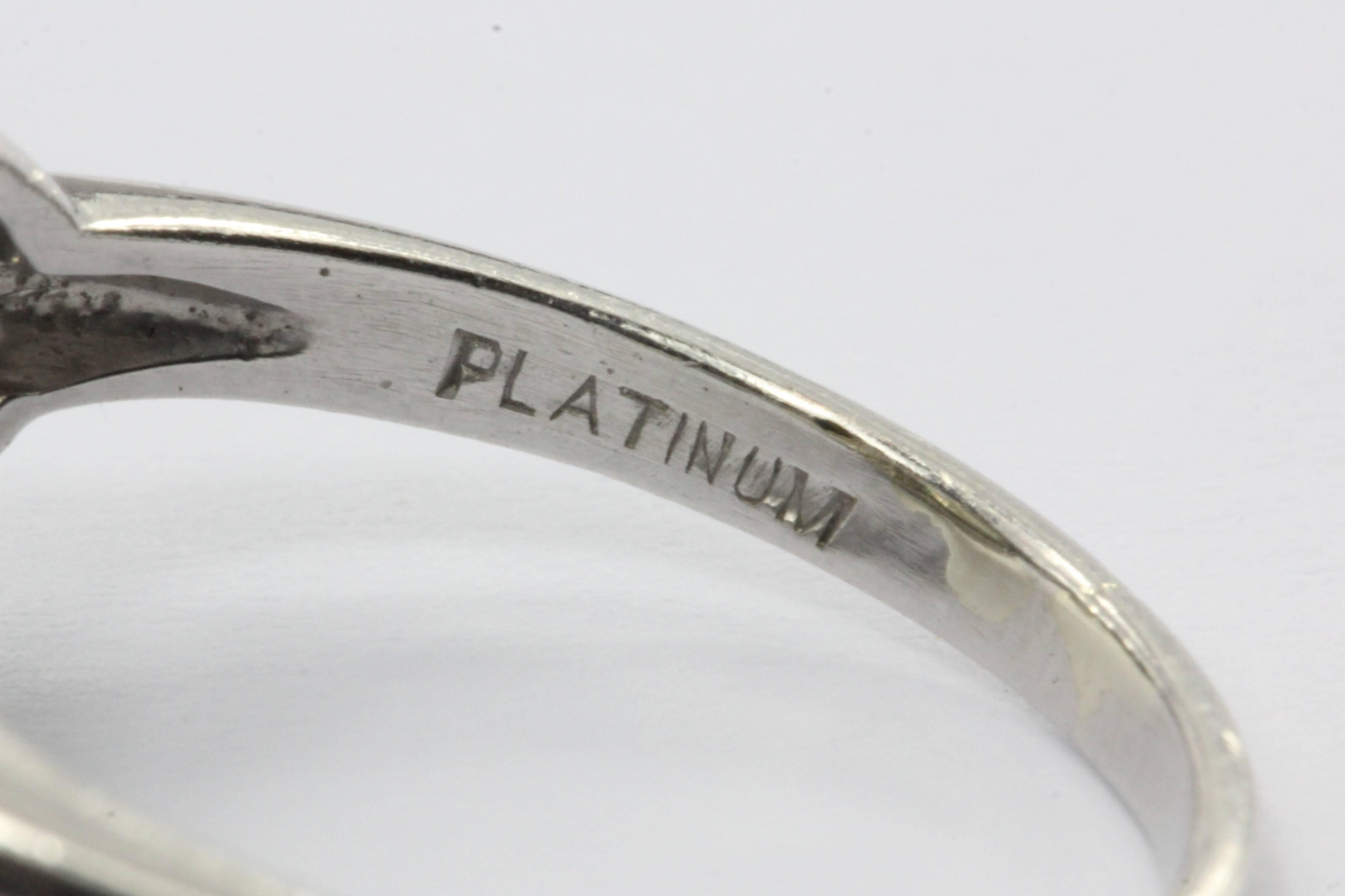 Art Deco Diamond Platinum Engagement Ring Set 4