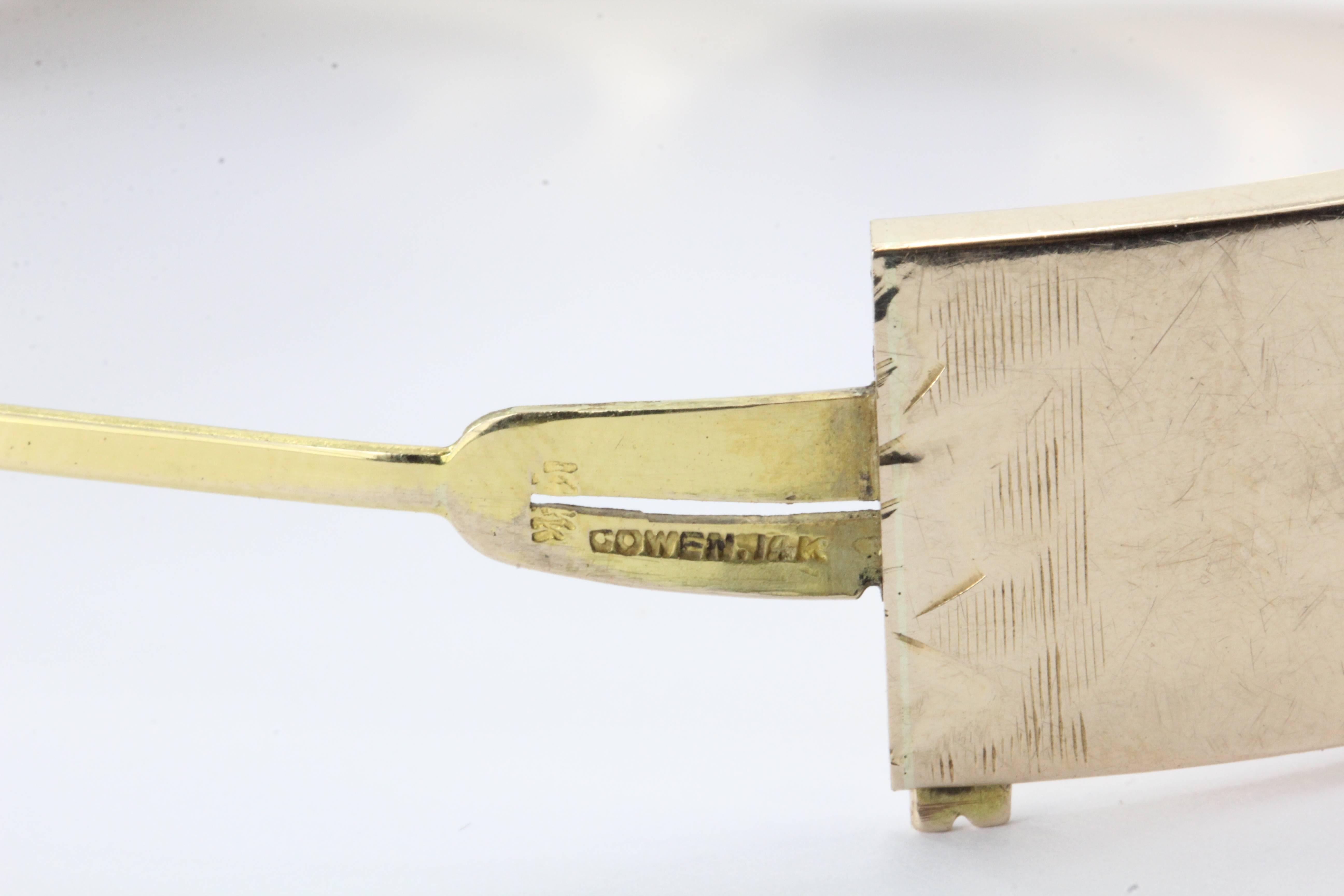 1918 Edwardian Large Chunky Gold Belt Buckle Bangle Bracelet 1