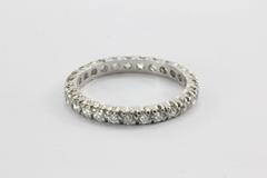 Art Deco Old European Cut Diamonds Platinum Eternity Band Ring